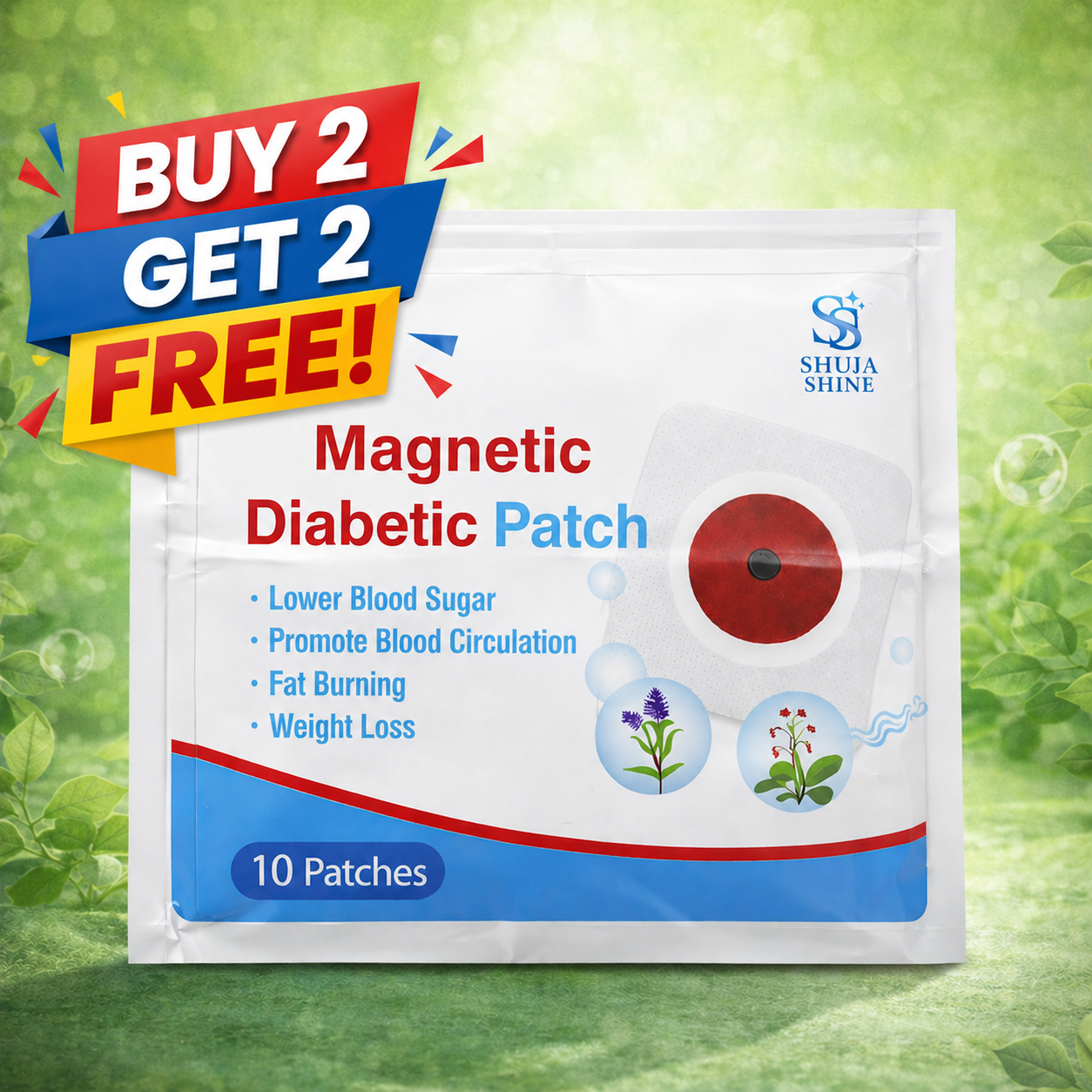 Blood Magnetic Sugar control Patches Buy 1 Get1 Free (10+10)